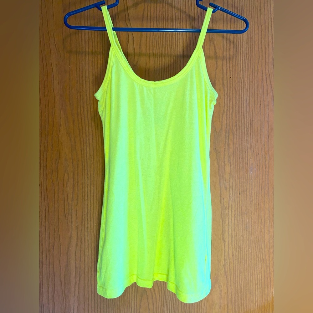 No Boundaries Cotton Athletic Tank Top in Fluorescent Yellow